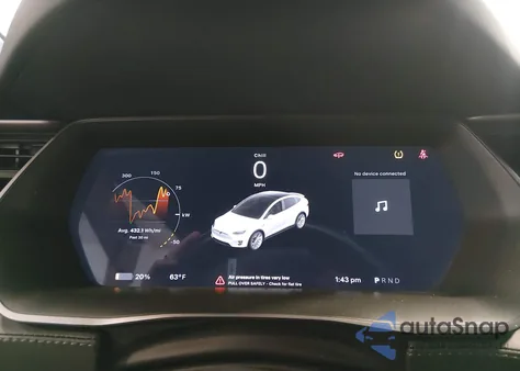 2019 Tesla Model X 100D/75D/Long Range/Standard Range z USA, uszkodzony, nr VIN 5YJXCDE26KF184985